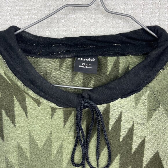 Hooké Mens Sz XS Apalachian Pullover Polar Fleece Green Aztec AOP Fishing Read - Picture 6 of 16